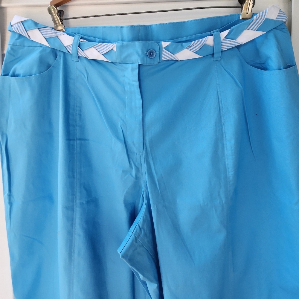 Denim & Co. Blue Outfit. Seersucker  Jacket, Matching Top And Pants. New. Size2X - Picture 5 of 11